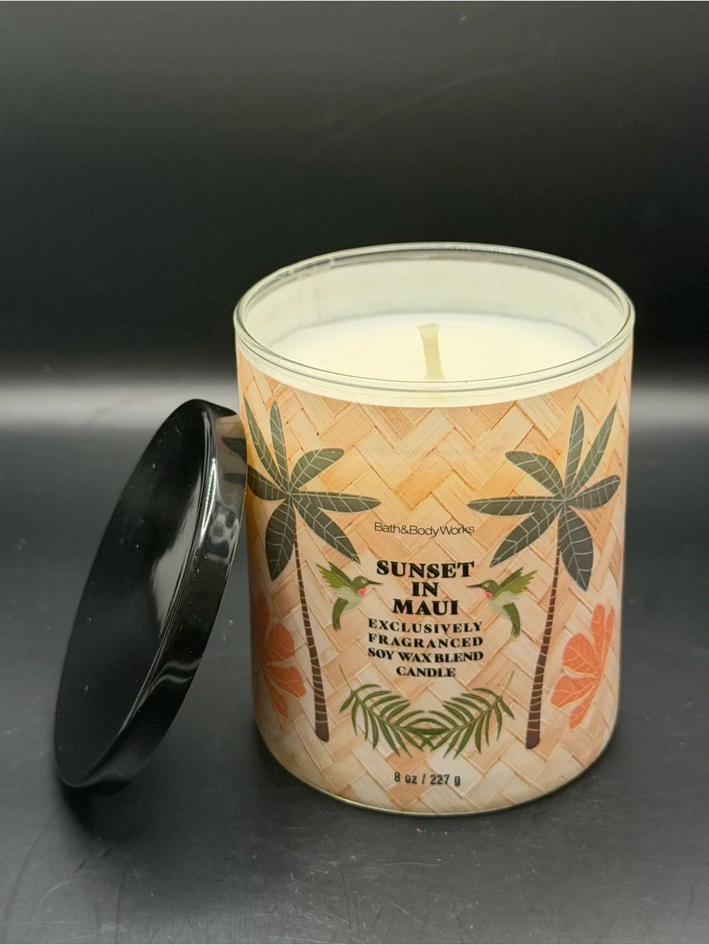 Bath & Body Works “Sunset In Maui” 8OZ Single-Wick Soy Candle w/ Palm Trees